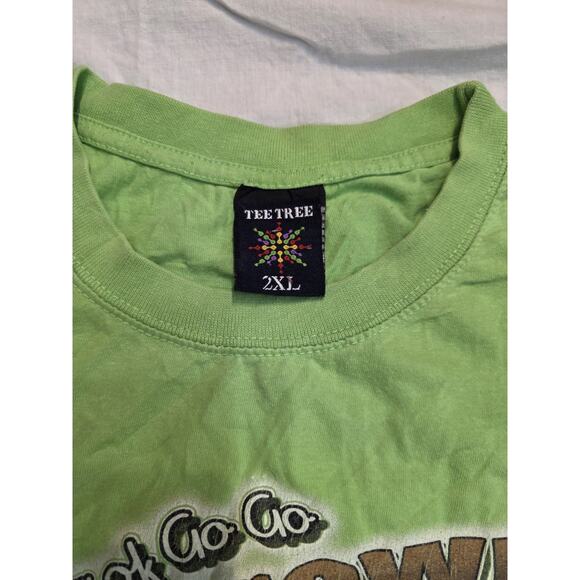 Chuck Brown Tee Tree Men's Size 2XL Lime Green Short Sleeve T-Shirt Front And... - Picture 4 of 4